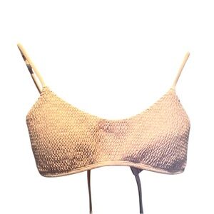 Hollister Women’s Smocked Ballet Pink Bikini Top Size Large